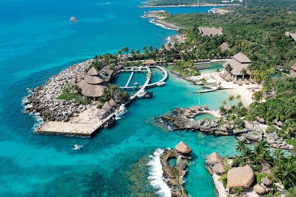 riviera-maya-aerial-turquoise-coastline-1200x800 | Go With The Family Aerial view of Riviera Maya coastline with turquoise water and coral reef formations