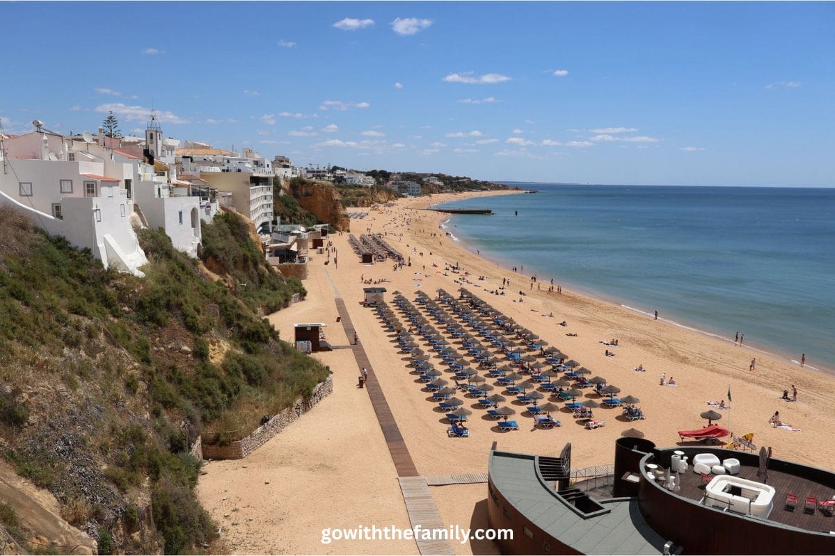 albufeira-portugal-family-beach | Go With The Family Families enjoying the sandy beach and coastline in Albufeira Portugal