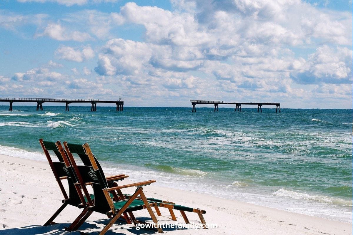 destin-florida-family-beach | Go With The Family White sand beach and emerald-green Gulf waters in Destin, Florida.
