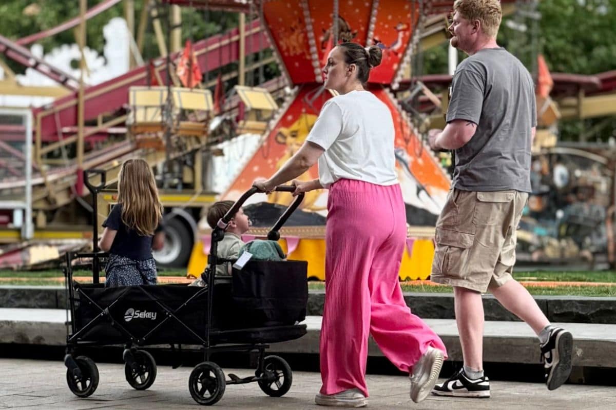 Family Using a Stroller at Disney World | Go With The Family Family using a stroller at Disney World to make navigating the parks easier with young children