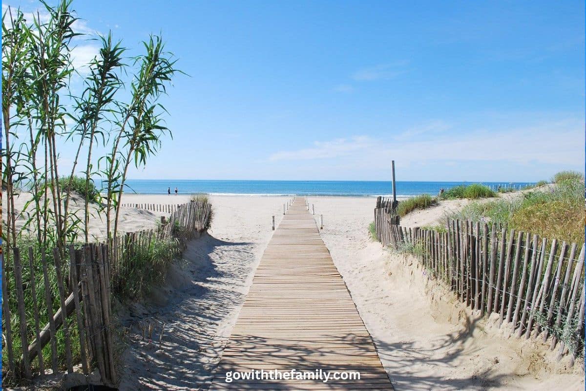 france-family-beach-destination-la-grande-motte | Go With The Family Boardwalk leading to the sandy beaches of La Grande-Motte in southern France