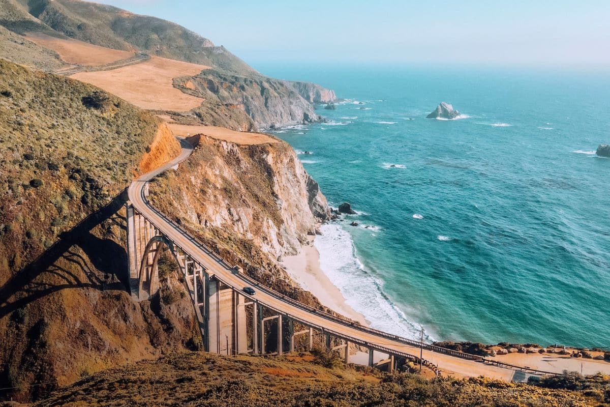 california-pacific-coast-highway-big-sur-1200x800 | Go With The Family Pacific Coast Highway crossing Bixby Creek Bridge along the rugged Big Sur coastline in California