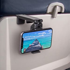 airplane-phone-holder-family-travel | Go With The Family Airplane phone holder for hands-free viewing during family flights with kids